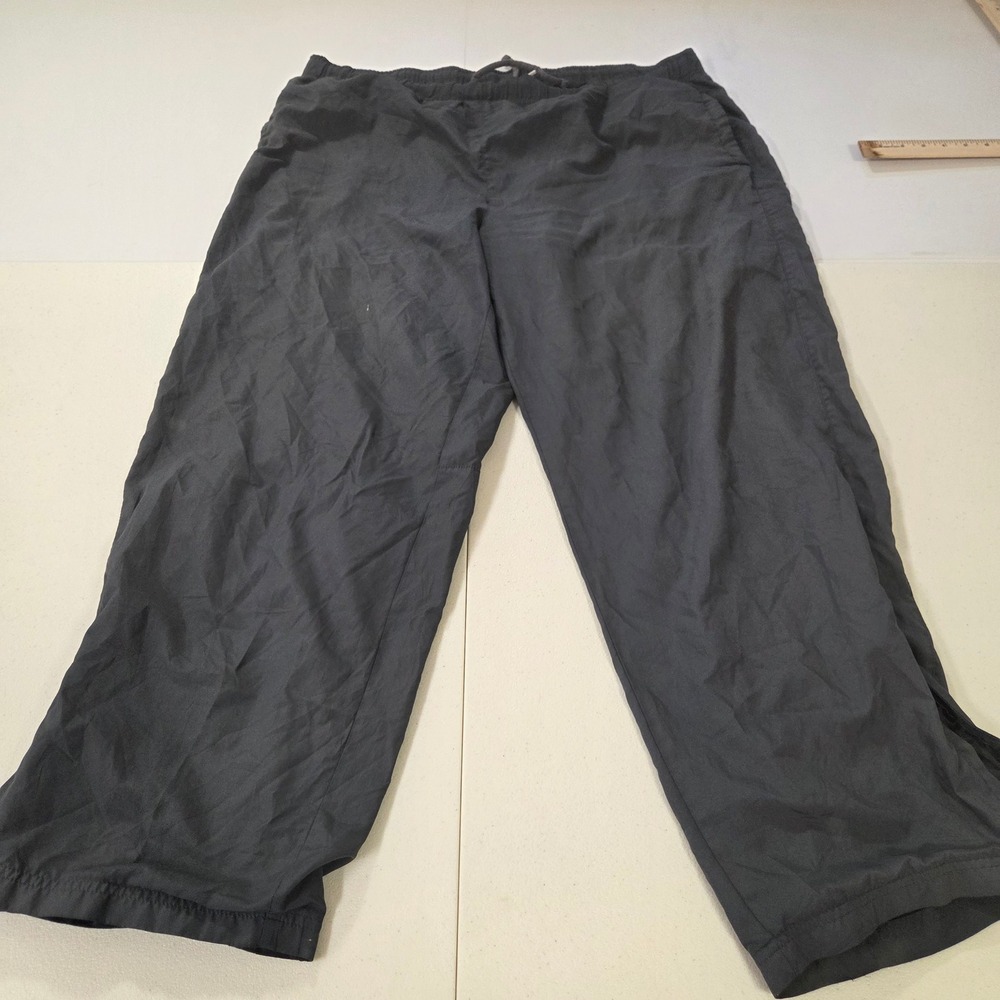 Starter Mens XL Dark Gray Nylon Windbreaker Track Pants Elastic Waist Relaxed
